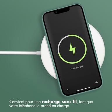 Accezz Coque Liquid Silicone pour Apple iPhone 14 / 13 - Vert foncé