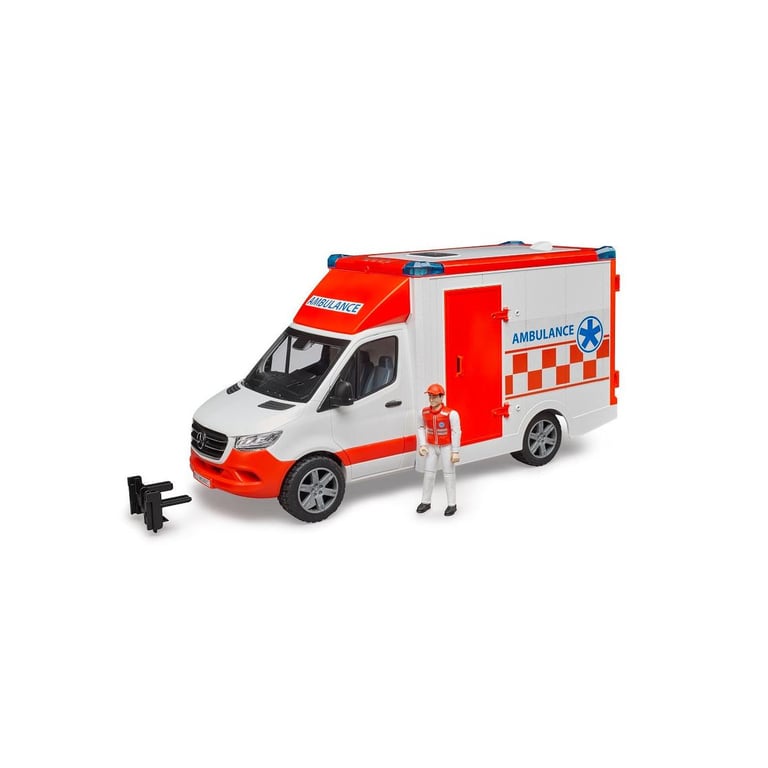 BRUDER Véhicule Ambulance Mercedes Benz Sprinter avec conducteur et module son et lumière - Neuf