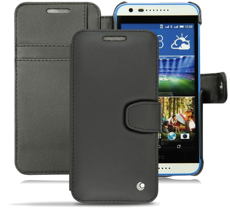 Housse cuir HTC Desire 620 - Rabat horizontal portefeuilleNoir
