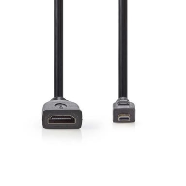 NEDIS Cable HDMI? de alta velocidad con Ethernet - Microconector HDMI? - HDMI? hembra - 0,2 m - Negro