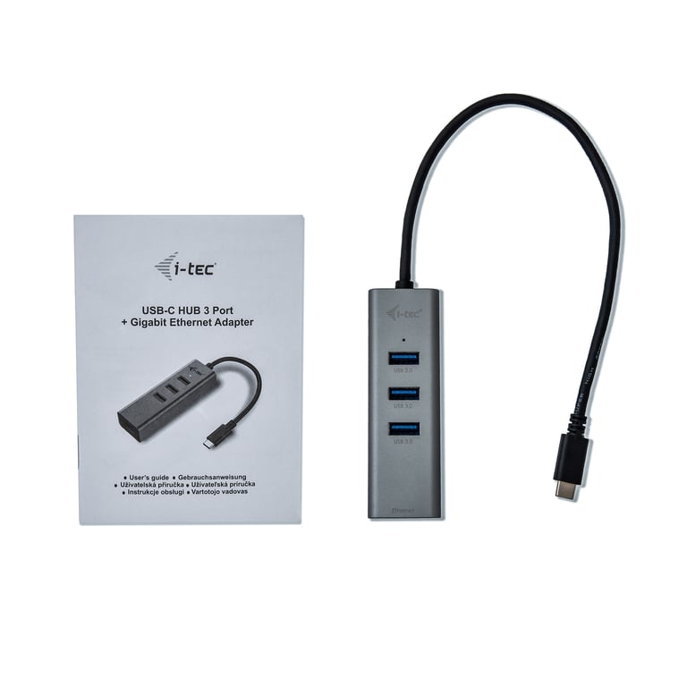 i tec USB C Metal Hub 3 Ports + Gigabit Ethernet - vue 3