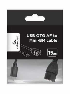 Gembird USB mini/USB 0.15m câble USB USB 2.0 0,15 m Mini-USB B USB A Noir