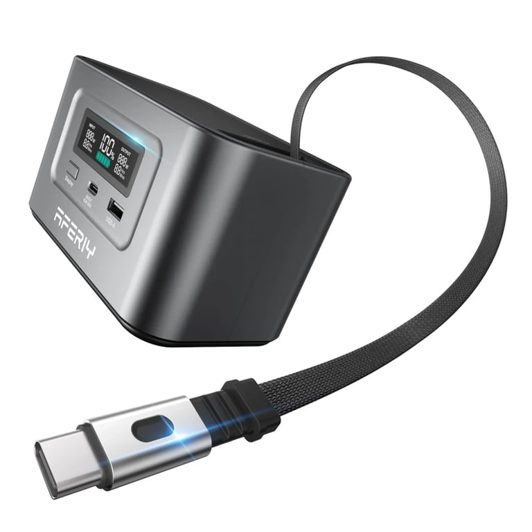 AFERIY Nano100 Station d'énergie portable 99 2 Wh / 31 000 mAh – Batterie LiFePO4 – USB AUSB C – Solaire – Pour camping et extérieur Neuf
