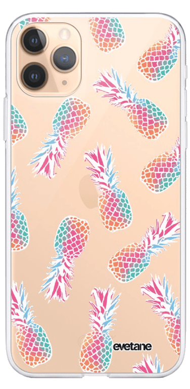 Evetane Coque Apple iPhone 11 Pro silicone transparente Motif Ananas ultra resistant