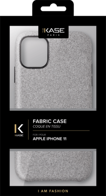 Custodia rigida in tessuto per Apple iPhone 11, grigio sciabola