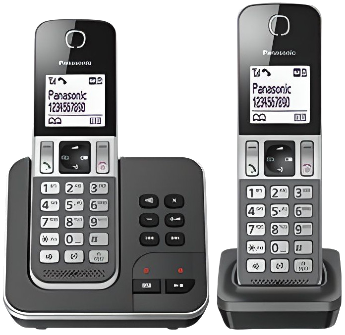 Panasonic KX-TGD322FRG Duo Téléphone sans fil Répondeur Noir