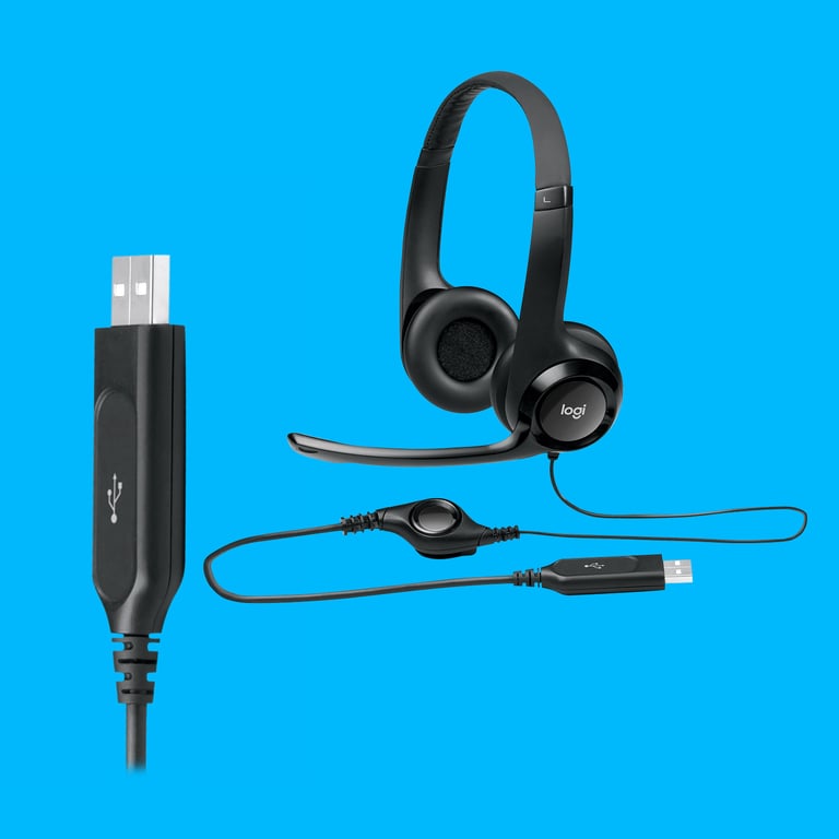 Logitech H390 Auriculares USB para ordenador Sonido digital mejorado y controles integrados