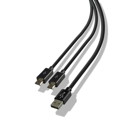 Steelplay Cable Dual Play & Charge Pour Manettes - Noir (PS4)