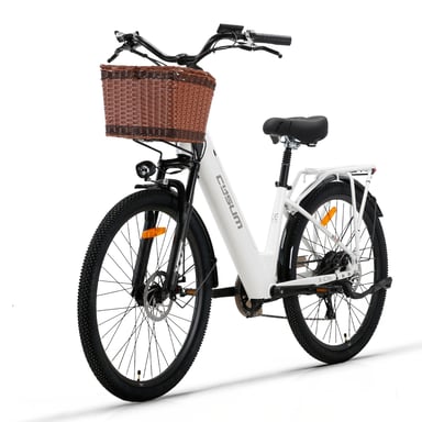 Bicicleta eléctrica CYSUM X-city, motor de 250 W, batería de 48 V y 10,4 Ah, neumáticos de 26 x 1,95 pulgadas