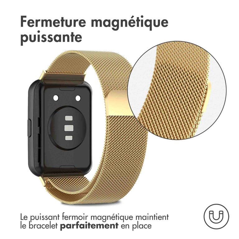 imoshion Bracelet magnétique milanais pour Huawei Watch Fit 2 - Dorée