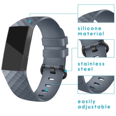 imoshion Bracelet silicone pour Fitbit Charge 3 / 4 - Gris