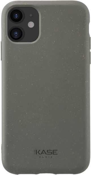 Coque antibactérienne vegan bio 100 % zéro déchet pour Apple iPhone 11, Gris Lave