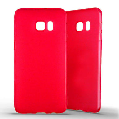Coque silicone unie compatible Givré Rouge Samsung Galaxy S6 Edge Plus