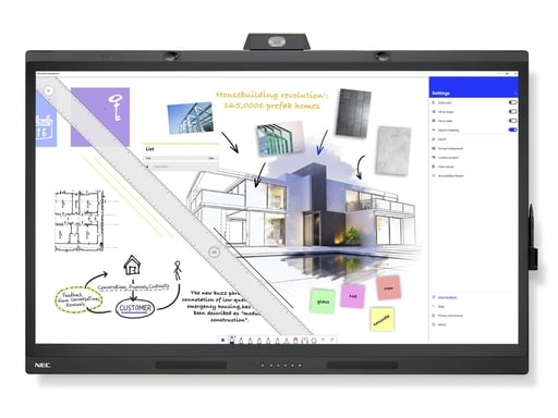 NEC WD551 tableau blanc interactif 139,7 cm (55'') 3840 x 2160 pixels Écran tactile