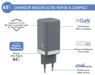 Caricatore da parete USB C PD 65W Power Delivery Garanzia a vita Grigio Force Power