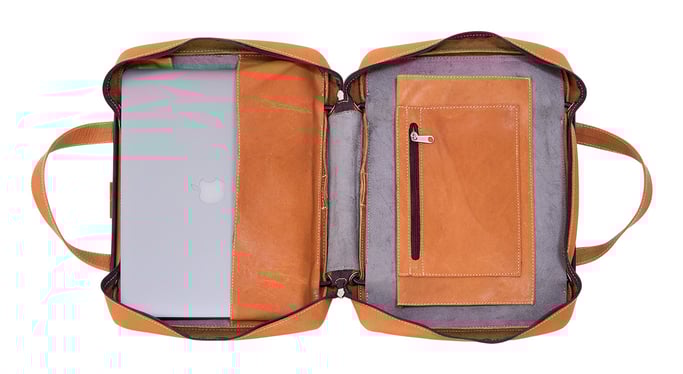 R-Go Tools Sacoche pour ordinateur portable R-Go Viva, cuir, avec support intégré pour ordinateur portable, produit social, marron