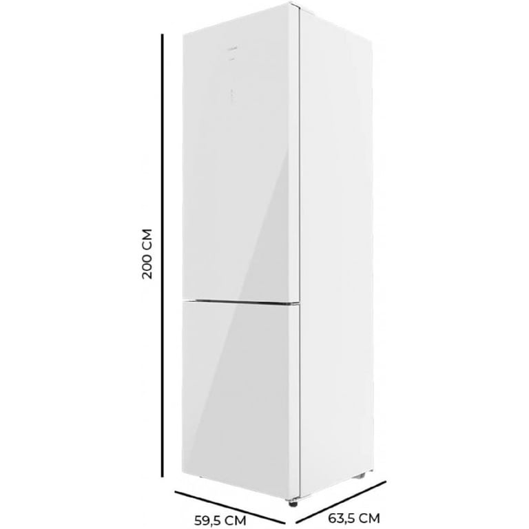 Cecotec Réfrigérateur Combiné 2 Portes en Verre Bolero CoolMarket Combi 356 Glass D. 356 Hauteur 200 cm Largeur 60 cm Faible Consommation Système Air Flow No Frost Total
