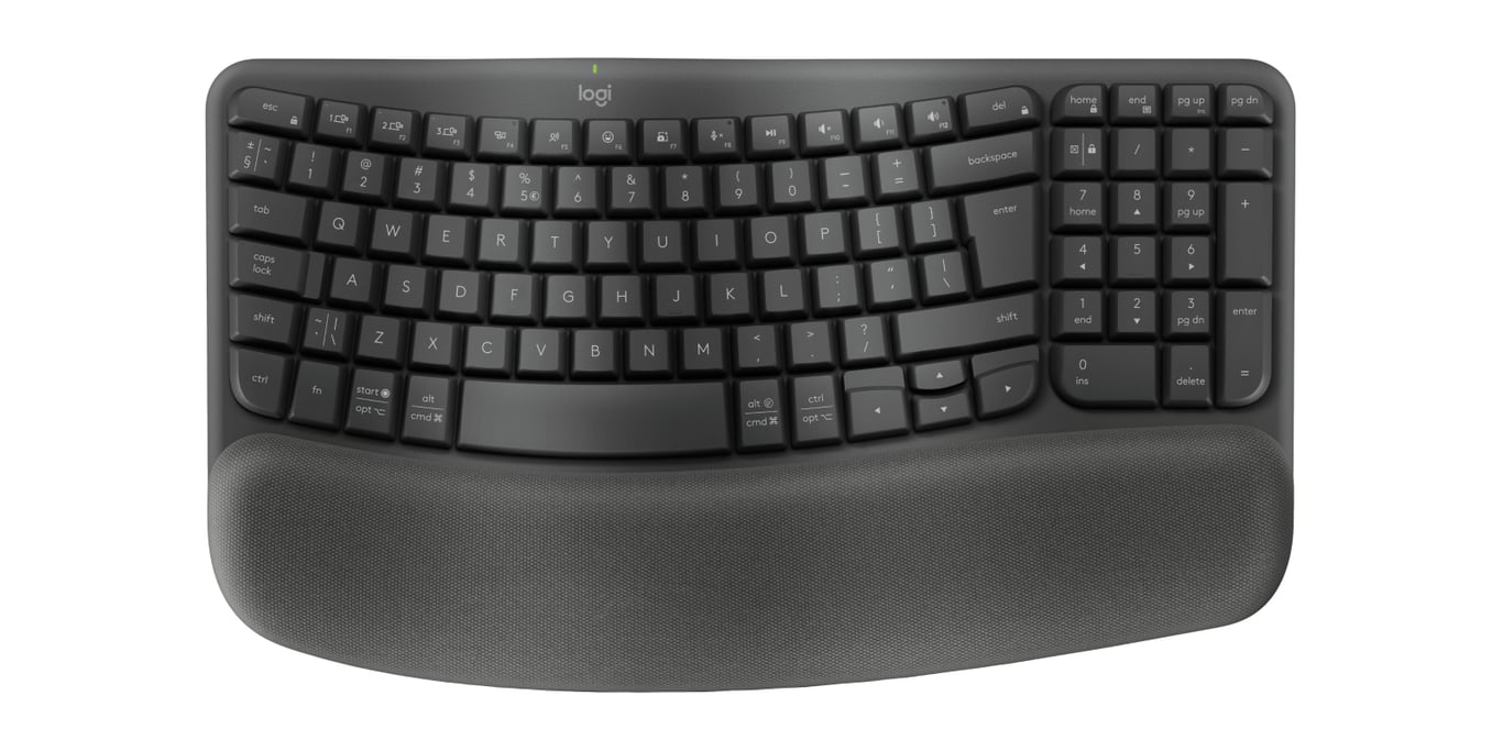 Logitech ERGO Wave Keys clavier ergonomique sans fil avec repose poignets rembourré Neuf - vue 2