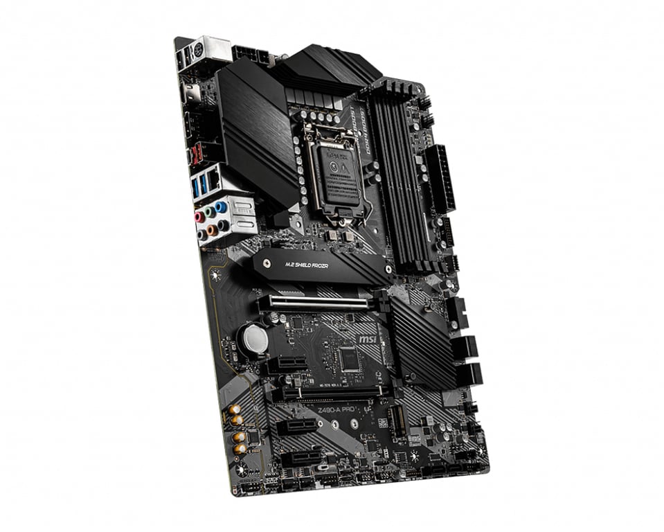 MSI Z490 A PRO Carte mère ATX Socket LGA1200 Z490 Chipset USB C Gen2 USB C Gen1 USB 3.2 Gen 1 USB 3.2 Gen 2 2.5 Gigabit LAN carte graphique embarquée unité centrale requise ... - vue 3