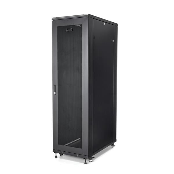 StarTech.com Rack Serveur 42U à 4 Montants Rack de Données 19 pour Ordinateur / AV / Équipement IT Rack Serveur avec Roulettes Armoire Réseau Industrielle Pleine Taille Neuf