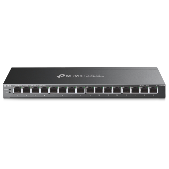 TP Link TL SG116P commutateur réseau Non géré Gigabit Ethernet 101001000 Connexion Ethernet supportant 'alimentation via ce port PoE Neuf