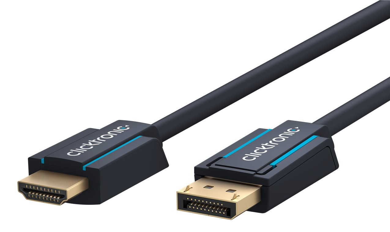 Clicktronic câble adaptateur actif DisplayPort / HDMI 2.0 (10 mètres) Noir - vue 2