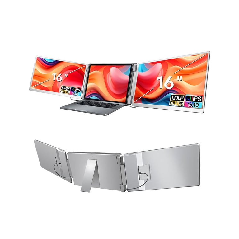 Écran PC FOPO S11 16 Full HD IPS Double Portable USB C Mini HDMI Pliant - vue 2