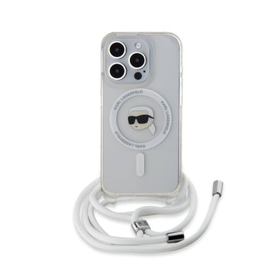 Custodia per iPhone 15 Pro Max con tracolla con design Karl Head