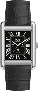 Orologio ICE SMART TK 2.0 Rettangolare con Cinturino in Pelle Argento Croco Nero Ice Watch