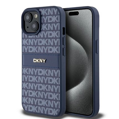 Custodia per iPhone 15 Repeat Pattern Tonal Stripe Edition con logo metallizzato