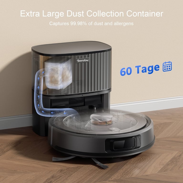 Robot Aspirateur Teendow D10S MAX 4500Pa Batterie 2600mAh 180min Silencieux 70dB 300ML+260ML Neuf - vue 3