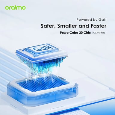 oraimo PowerCube 20W Kit – Cargador GaN 20W con cable USB-C a Lightning incluido