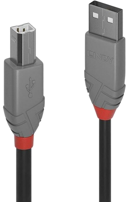 LINDY Câble USB 2.0 type A vers B - Anthra Line - 3m