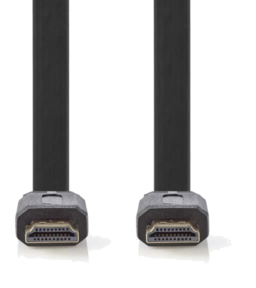 NEDIS Flat High Speed HDMI? Cable with Ethernet - HDMI? Connector - HDMI? Connector - 10 m - Noir