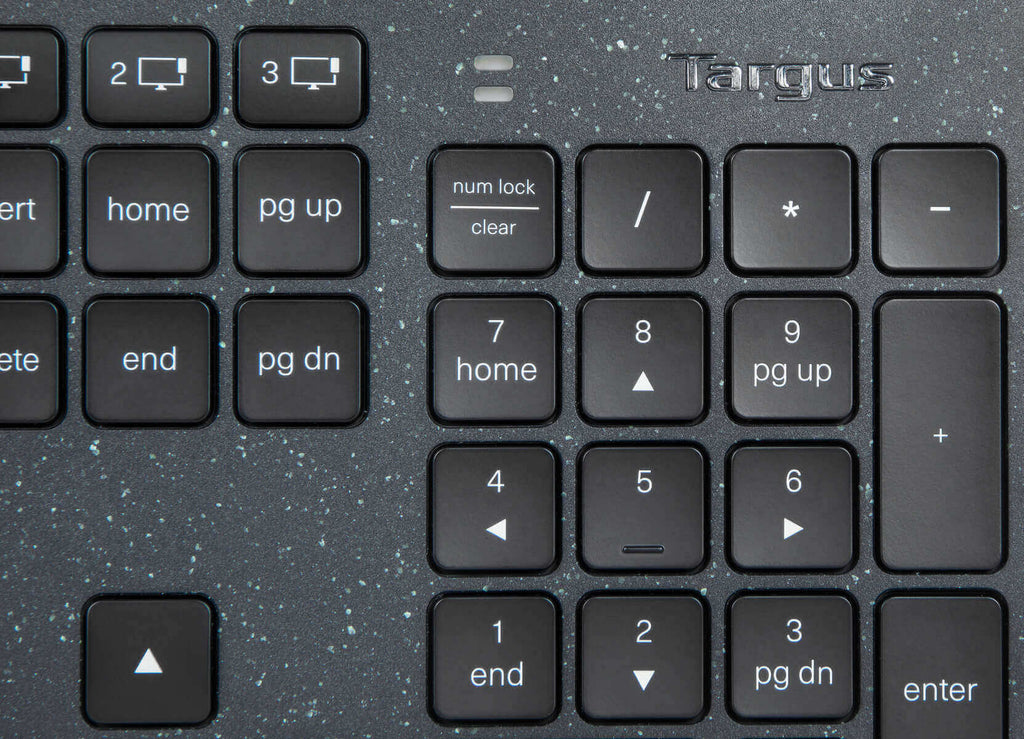 Targus EcoSmart Clavier collecte durable d'énergie antimicrobienne rétroéclairé sans fil Bluetooth 5.0 QWERTY Allemand commutateur : commutateurs à clé à ciseaux ... - vue 2