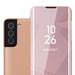 Coque pour Samsung Galaxy S22 PLUS en KUNZIT ROSE Clear View Housse de protection Étui de protection miroir avec fonction de support Protection à 360 degrés