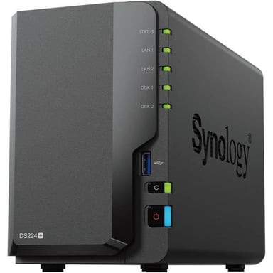 Synology DiskStation DS224+ Desktop NAS Storage Server Intel® Celeron® J4125 2GB DDR4 Nero
