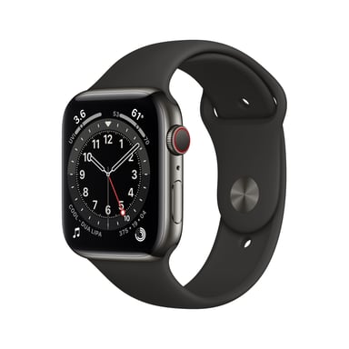 Apple Watch Series 6 OLED 44 mm Numérique 368 x 448 pixels Écran tactile 4G Graphite Wifi GPS (satellite)