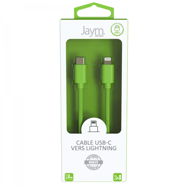 Cable USB-C a Lightning 3A - 1,5 metros - Colección POP - Verde