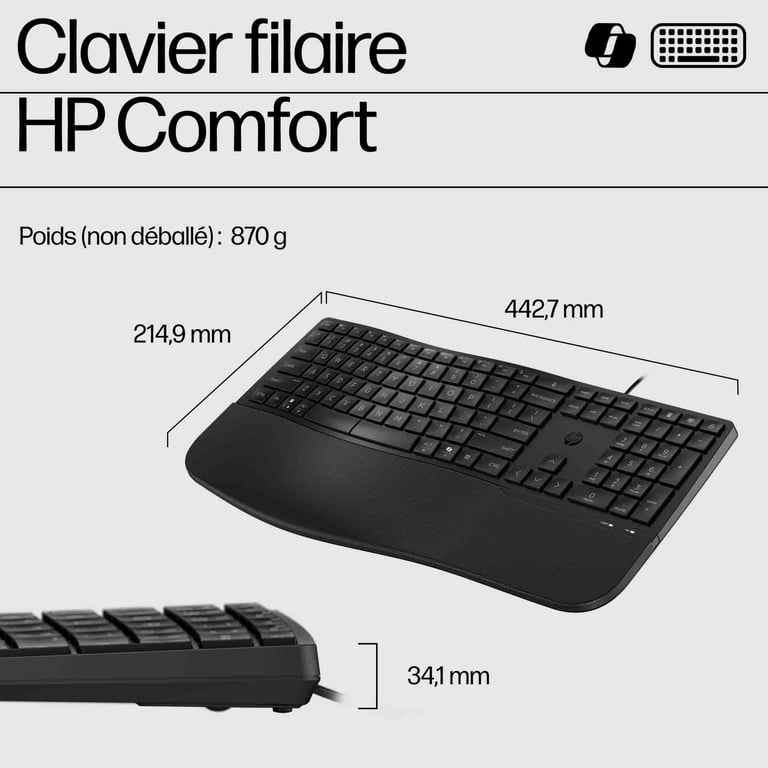 Clavier HP 480 Comfort QWERTY - vue 5