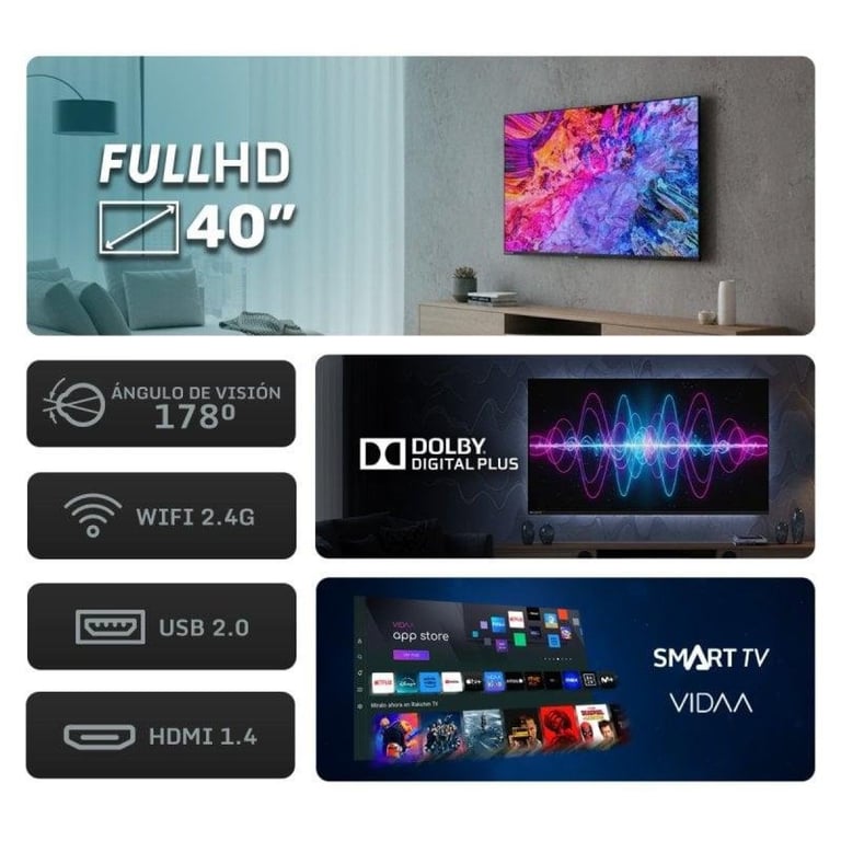 Nilait Prisma 40FD7004SVIOS 40 LED FHD Smart TV VIDAA - vue 3