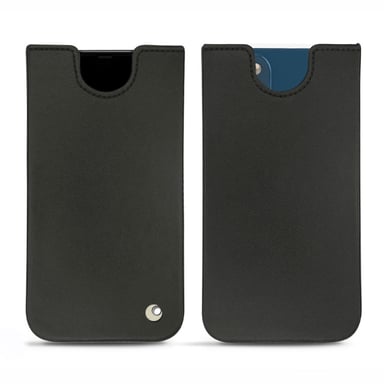 Pochette cuir Apple iPhone 14 - Pochette - Noir - Cuir lisse