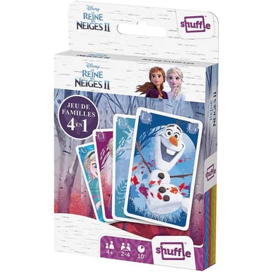 Jeu de cartes familles Frozen 2 4-en-1 CARTAMUNDI Elsa Anna Olaf boîte à suspendre