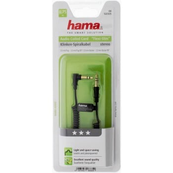 Hama 3.5 mm, 0.75 m câble audio 0,75 m 3,5mm Noir