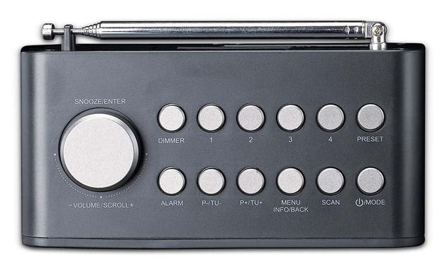 Radiosveglia Bluetooth/DAB+/FM modello CR-625 con schermo LCD e antenna