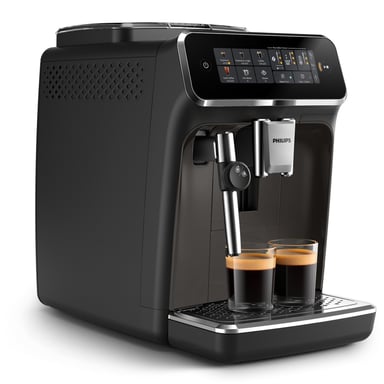 Philips Série 3300 SilentBrew Noir / Gris perle EP3324/40 Machine expresso broyeur, 5 boissons, mousseur lait