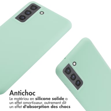 imoshion Coque en silicone avec cordon pour Samsung Galaxy S21 FE - Vert menthe