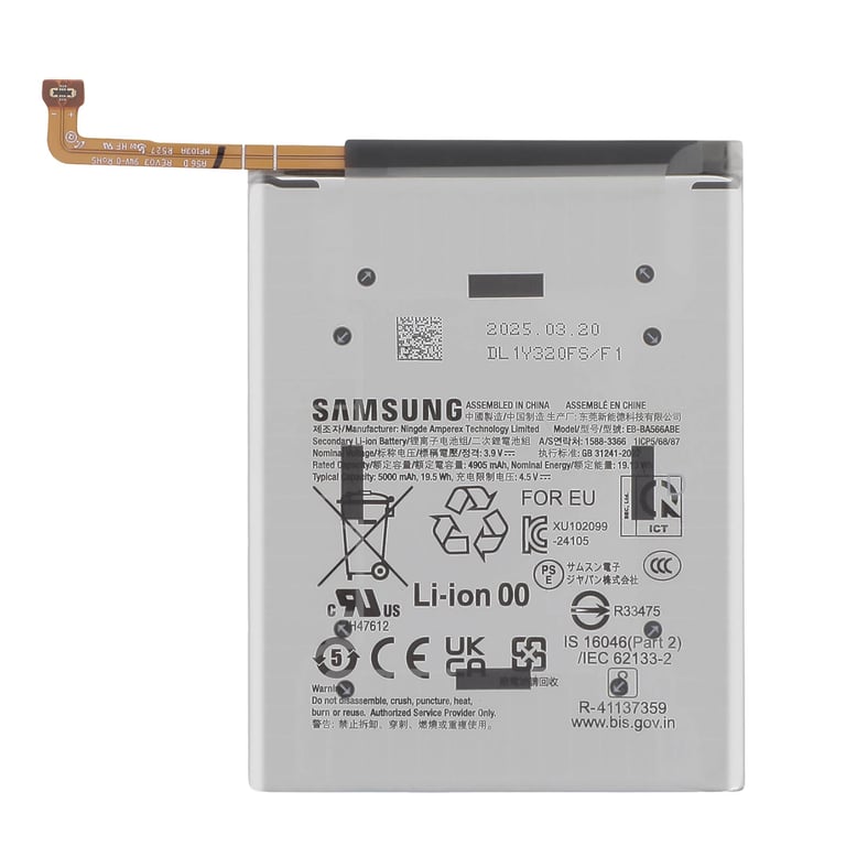 Samsung Batterie de Remplacement pour Galaxy A36 Li ion 5000mAh Service Pack - vue 2