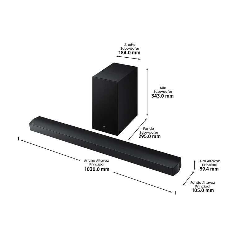 Samsung Soundbar HW B750FZF 5.1 Canali Wireless con Subwoofer Nero - vue 3