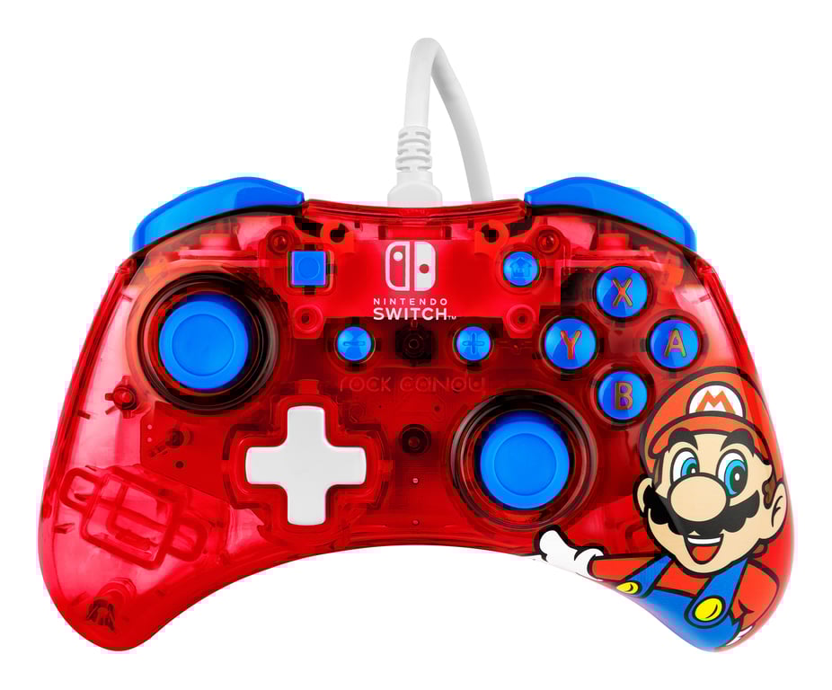 Rock Candy: Mario Punch Rouge, Translucide USB Manette de jeu Analogique/Numérique Nintendo Switch, Nintendo Switch Lite, Nintendo Switch OLED - Neuf